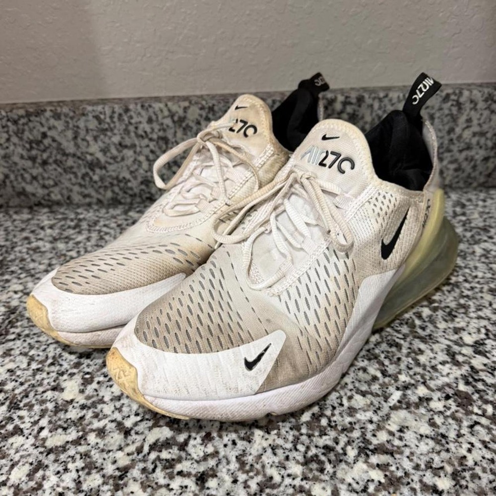 Nike Air Max 270 White Black Running Shoes Sneakers Size 10